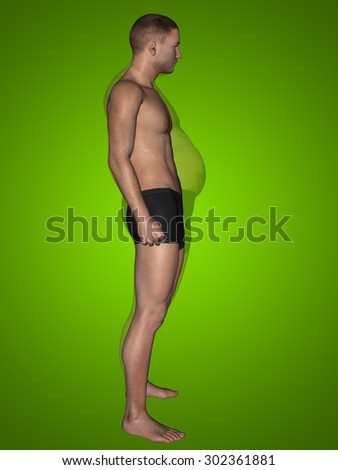 Conceptual strong human, man 3D anatomy body with muscle for health, sport on green background for medicine, sport, male, muscular, medical, health, medicine, biology, anatomical strong fitness design