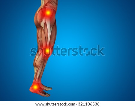 Conceptual 3d Human Man Anatomy Lower Body Or Health Design, Joint Or