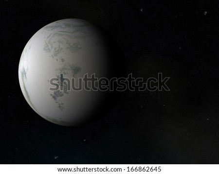 one side of frozen winter earth planet. cosmos sky backgrounds