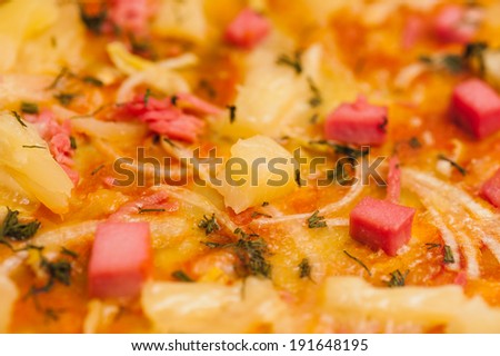 backgrounds pizza with meat and pineapple