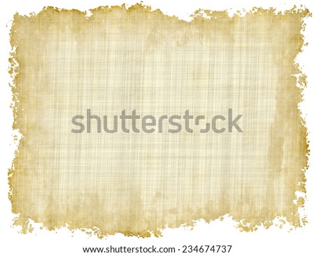 Blank Vintage Paper Texture with uneven edges on white backgrounds with Clipping Path