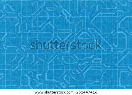 blue scheme of top view city plan on graph paper. abstract backgrounds
