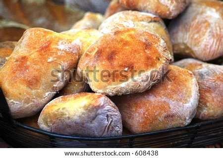 Bread rolls at the market