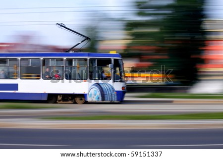 [Obrazek: stock-photo-blue-tram-rider-fast-on-rail...151337.jpg]