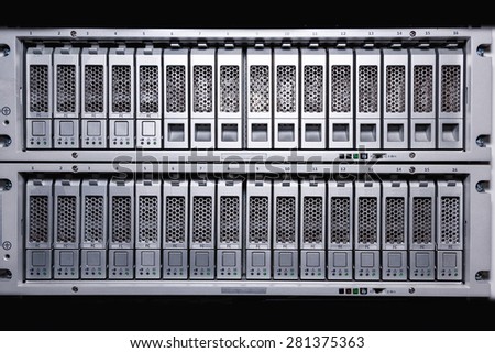 Storage Area Network (SAN) close up