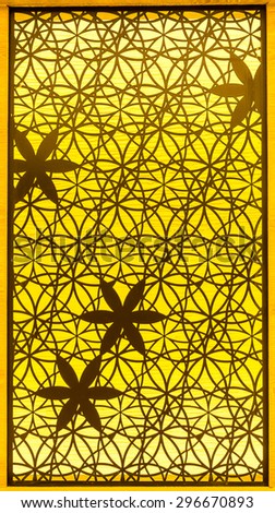 The beauty of bars wrought iron flower patterns with gold filter