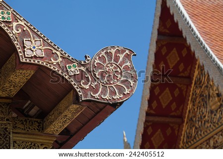 Gable apex on the roof of temple