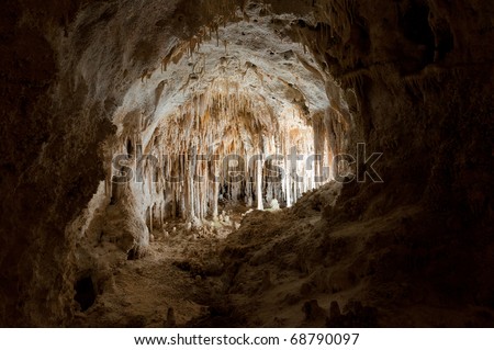 The Doll Theater formation inside of Carlsbad Caverns