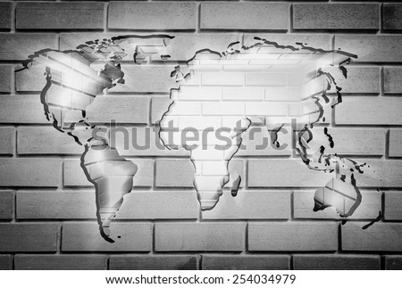 the world map break the wall from the inside