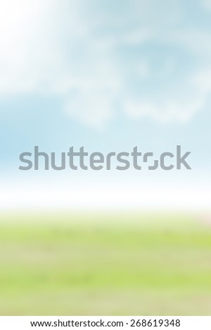 Blur Grass patch on the sky background. For the products according to your preferences.