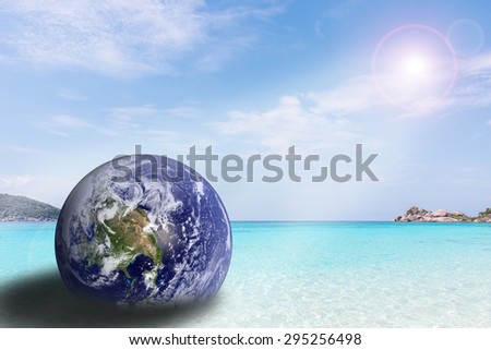 World environment day concept the planet on sea  Similan islands, Thailand, Phuket. : Elements of this image furnished by NASA