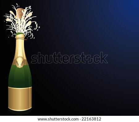 Open bottle of champagne
