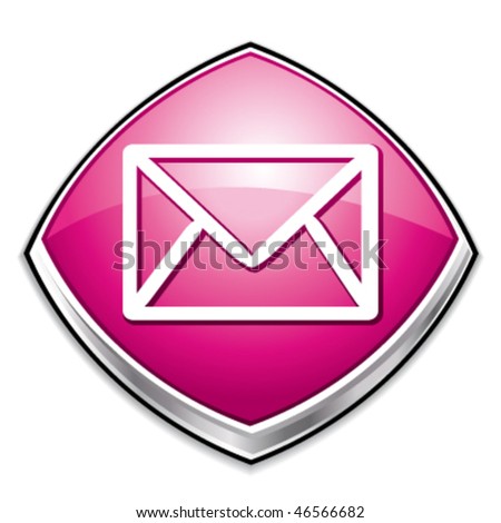 stock vector : Pink contact or message diamond icon. Vector     illustration.