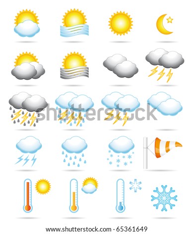 weather symbols wind. Meteorology symbols collection