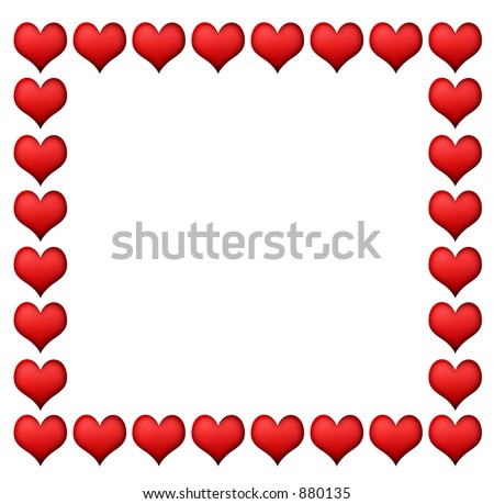 stock photo : Red Valentine Border