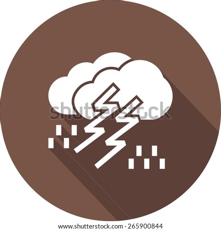 Lightning, rain, cloud, storm, thunderstorm icon vector image. Can also be used for weather, forecast, season, climate, meteorology. Suitable for web apps, mobile apps and print media.