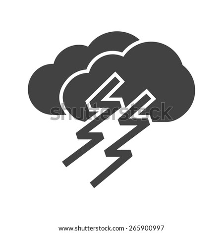 Thunder, cloud, lightning, storm icon vector image. Can also be used for weather, forecast, season, climate, meteorology. Suitable for web apps, mobile apps and print media.