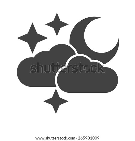Cloud, stars, moon, rain icon vector image. Can also be used for weather, forecast, season, climate, meteorology. Suitable for web apps, mobile apps and print media.
