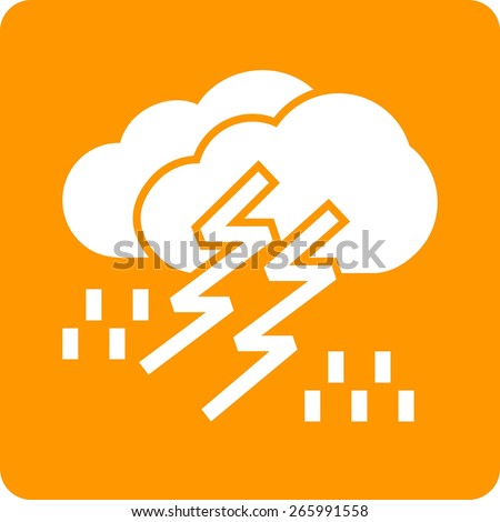 Lightning, rain, cloud, storm, thunderstorm icon vector image. Can also be used for weather, forecast, season, climate, meteorology. Suitable for web apps, mobile apps and print media.