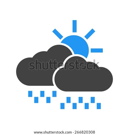 Clouds, sun, rain icon vector image. Can also be used for weather, forecast, season, climate, meteorology. Suitable for web apps, mobile apps and print media.