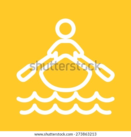 Boat, water, rowing, row icon vector image. Can also be used for sports, fitness, recreation. Suitable for web apps, mobile apps and print media.