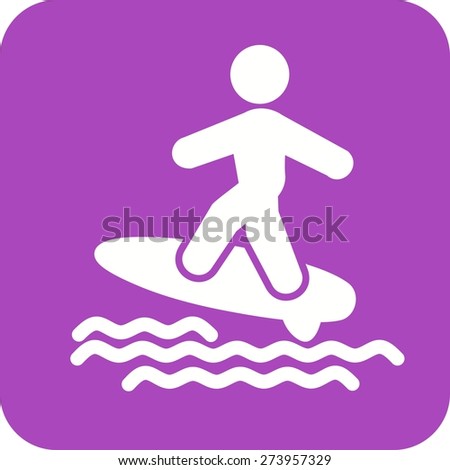 Surfer, surfingboard, water sport icon vector image. Can also be used for fitness, recreation. Suitable for web apps, mobile apps and print media.