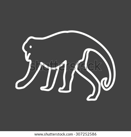 Monkey, animals, chimpanzee icon vector image. Can also be used for Animals and Insects. Suitable for mobile apps, web apps and print media.