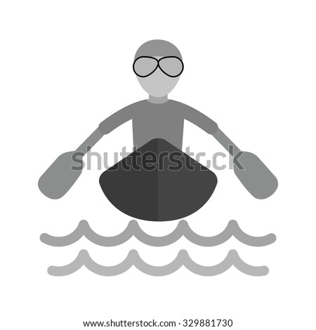 Boat, water, rowing, rower, sports icon vector image. Can also be used for fitness, recreation. Suitable for web apps, mobile apps and print media.