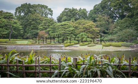 A View of the Imperial Palace East Gardens in Tokyo Japan.
