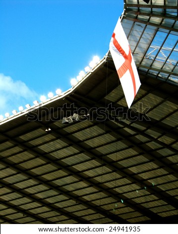 St Georges Flag flying at london england flag. St Georges Flag flying at