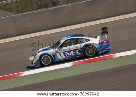 SILVERSTONE, ENGLAND - JUNE 4: Driver Paul van Splunteren compete for Team Prospeed Competition at the GT3 Series Racing event at Silverstone RaceTrack on June 4th, 2011 in Silverstone, England.