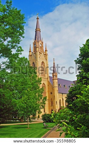 Basilica of the Sacred Heart at University of Notre Dame, South Bend Indiana, US