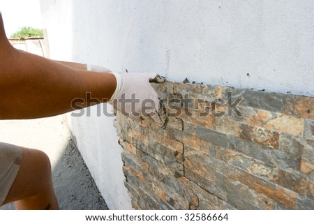 installation on wall of the ceramic tile