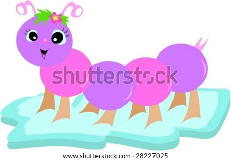 cute caterpillar cartoon. vector : Cute Caterpillar