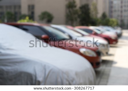A used car lot(defocused).