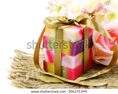 colorful mix fruit soap with vitamin from natural for clean skin and face