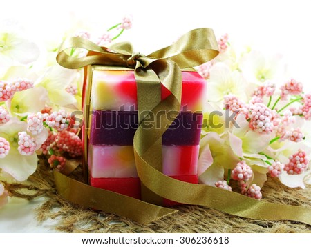 colorful mix fruit soap with vitamin from natural for clean skin and face
