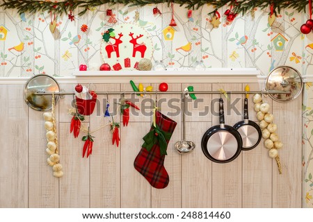 Christmas still life from different subjects on a colorful background