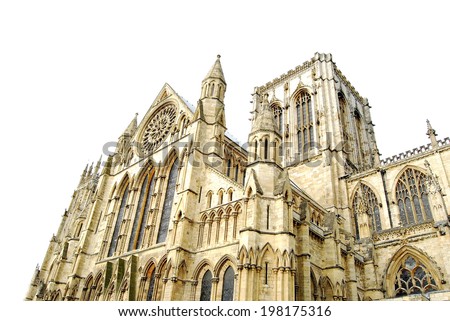 York gothic cathedral isolated on white background