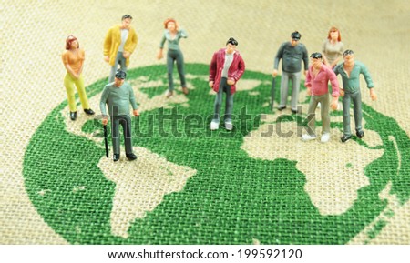 Diverse people around the globe representing world population