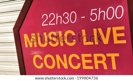 Music live concert advert poster