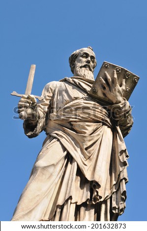 Architectural detail of Roman statue in Vatican, Rome