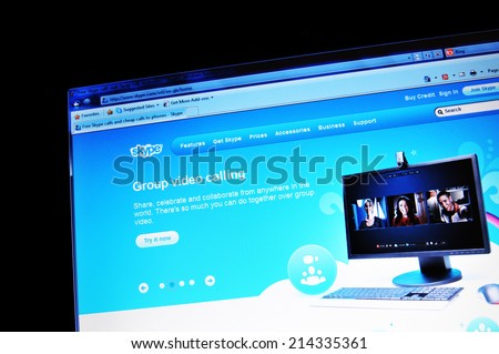 LONDON, UK - FEBRUARY 3, 2011: Close up of Skype official website on laptop screen