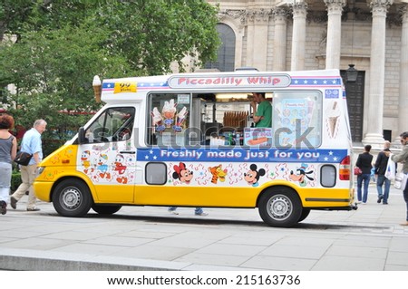 LONDON, UK - AUGUST 22, 2010: Musical ice cream van waiting for customers in central London