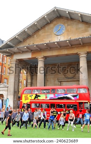 LONDON, UK - JULY 9, 2014: Big Dance company interactive show at Covent Garden in London.