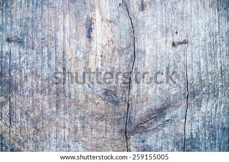 Old cracked board long lain outdoors.Old board.Background of wood.