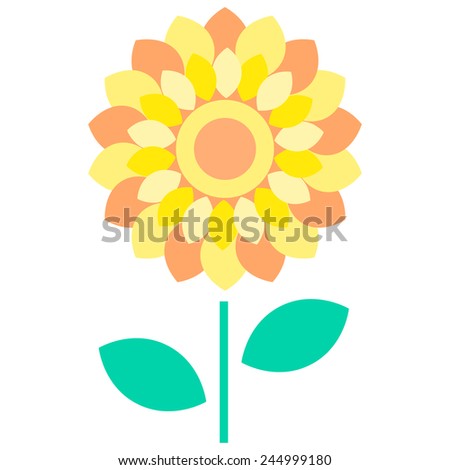 flower yellow flat  vector design