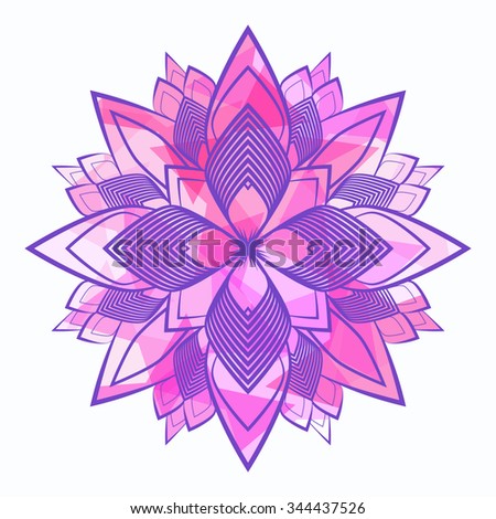 Ornamental Round Lace Pattern With Flowers Stock Vector 344437526