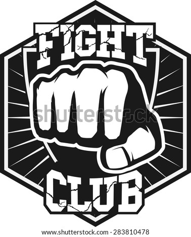 Fight club MMA UFC Mixed martial arts fighting logo stamp