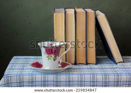 still life with books